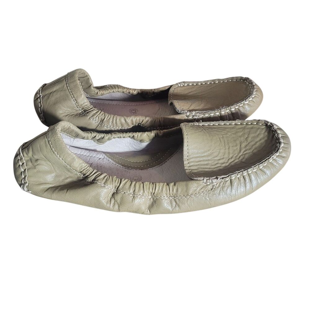 Bussola Mallorca Travel Flat Loafer Shoes Size 38 Women's 7.5 - 8 Taupe Leather